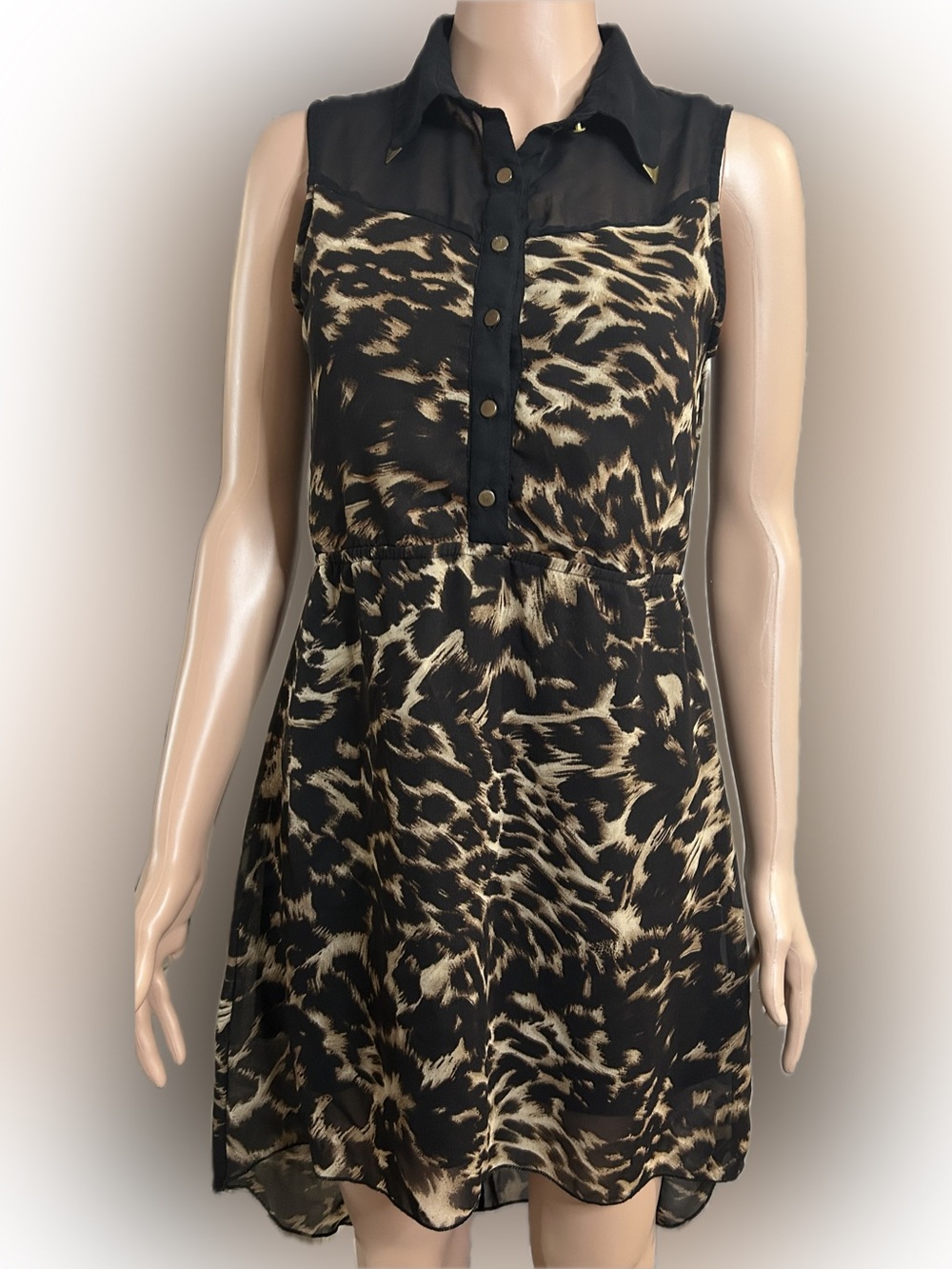 Indulge Black and Brown High-Low Dress